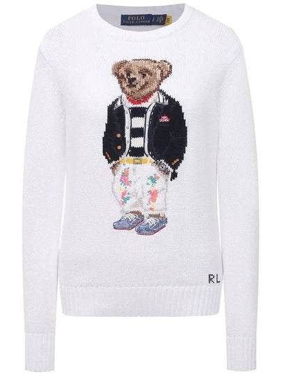 Bear Round Knit Top White - POLO RALPH LAUREN - BALAAN 2