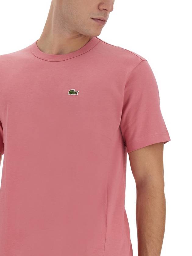 Lacoste Logo Patch Cotton Short Sleeve T-Shirt Pink - COMME DES GARCONS - BALAAN 5