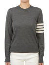 4-Bar Merino Jumper Wool Knit Top Grey - THOM BROWNE - BALAAN 4