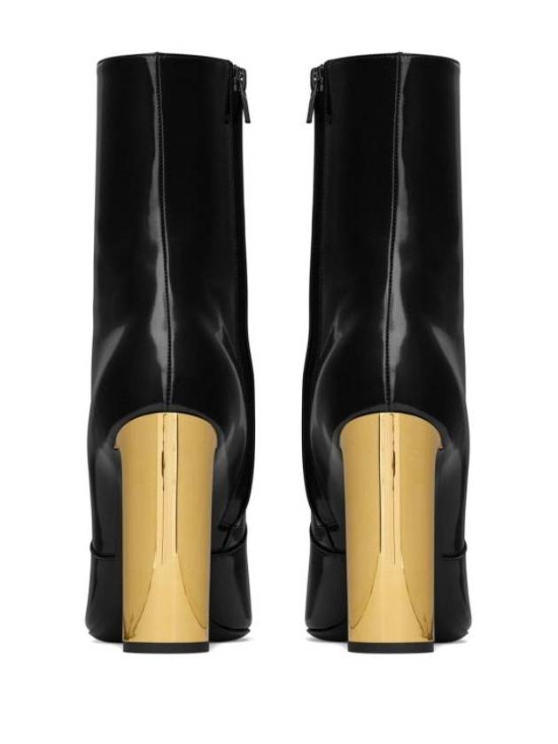 Auteuil Leather Heels Middle Boots Black - SAINT LAURENT - BALAAN 6