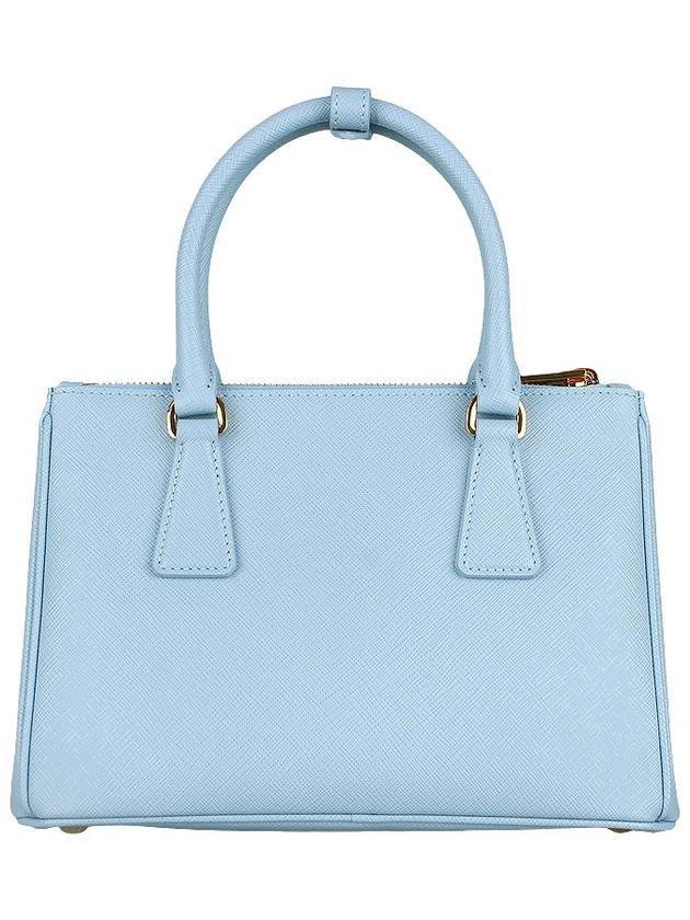 Galleria Saffiano Leather Small Tote Bag Light Blue - PRADA - BALAAN 6