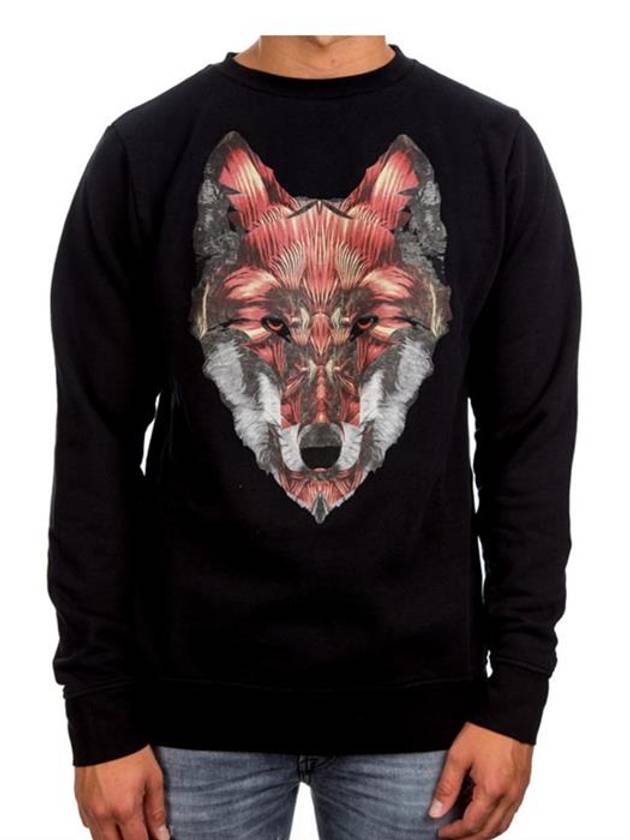 Men's Wolf Print Sweatshirt Black - MARCELO BURLON - BALAAN 3