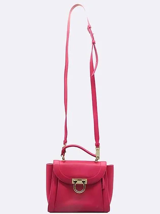 Ferragamo 21 G973 Pink Leather Gold Plated Mini Sofia Rainbow Tote Bag Shoulder Strap - SALVATORE FERRAGAMO - BALAAN 4