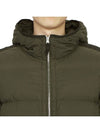 Seamless Logo Nylon Hooded Down Jacket Olive - STONE ISLAND - BALAAN 8