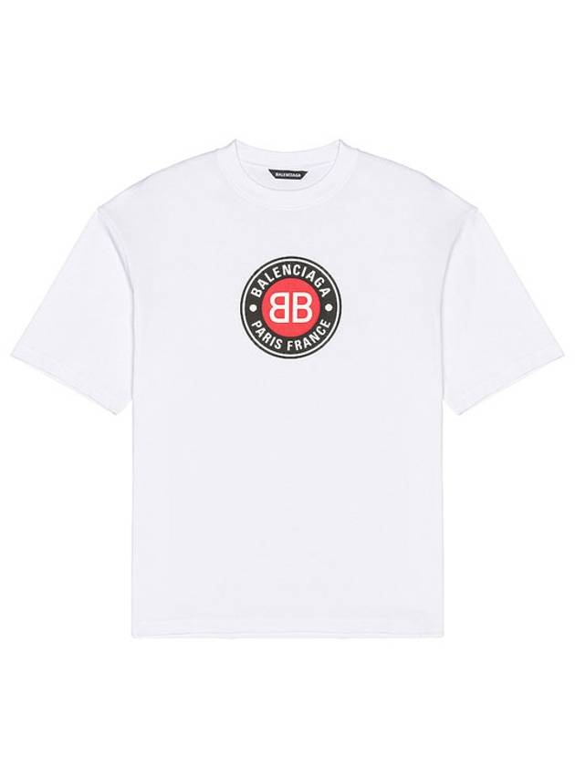 BB Logo Print Short Sleeve T-Shirt White - BALENCIAGA - BALAAN 2