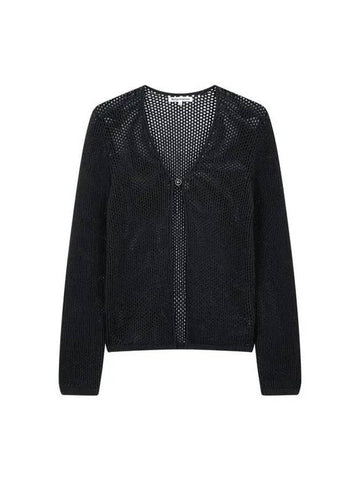 One button open knitted cardigan black - REFORMATION - BALAAN 1