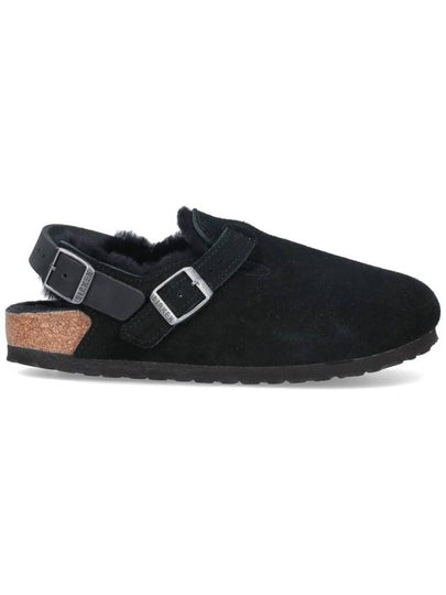 Tokio Shearling Suede Sandals Black - BIRKENSTOCK - BALAAN 2