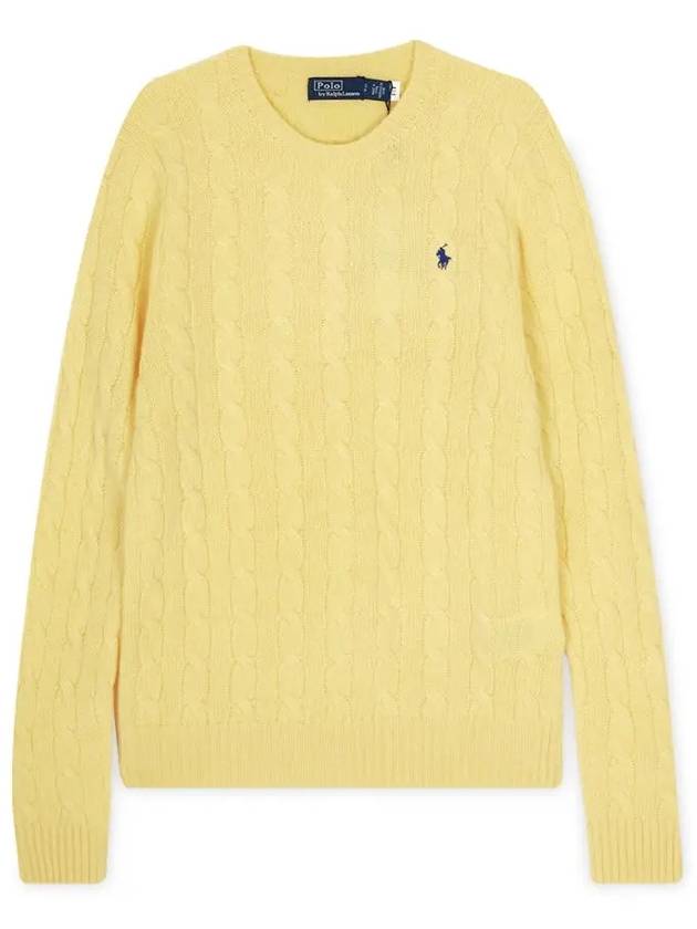 Embroidered Logo Pony Cable Knit Top Yellow - POLO RALPH LAUREN - BALAAN 2