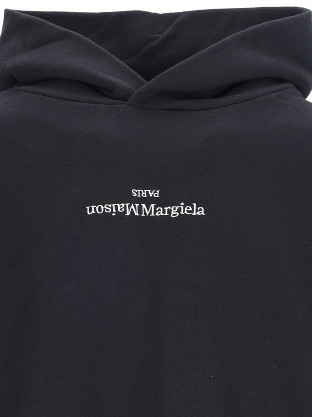 Riverse Embroidered Logo Hoodie Black - MAISON MARGIELA - BALAAN 4