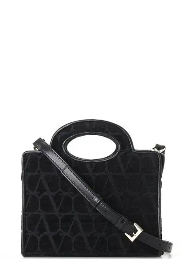 Toile Iconographe Le Troisieme Mini Tote Bag Black - VALENTINO - BALAAN 4