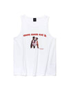 Unisex K Printing Sleeveless Tee White - LMN3011 - BALAAN 2