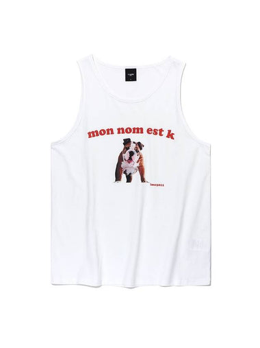 Unisex K Printing Sleeveless Tee White - LMN3011 - BALAAN 1