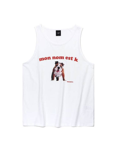 Unisex K Printing Sleeveless Tee White - LMN3011 - BALAAN 2