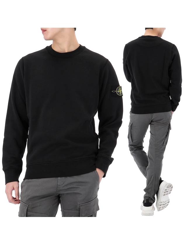 6100044 Organic Cotton Fleece Sweatshirt Black - STONE ISLAND - BALAAN 2