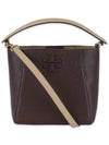 Small McGraw Textured Bucket Bag Brown - TORY BURCH - BALAAN 3