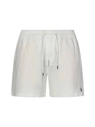 Embroidered Pony Logo Prepster Linen Shorts White - POLO RALPH LAUREN - BALAAN 2