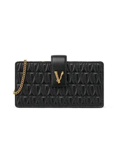 Virtus Quilted Mini Shoulder Bag Black - VERSACE - BALAAN 1