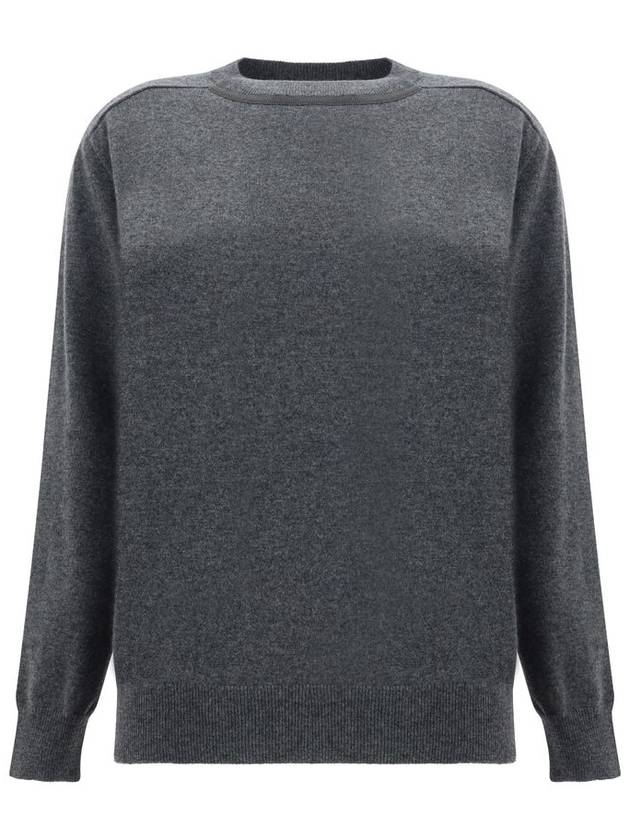 Round Neck Knit Top Grey - BRUNELLO CUCINELLI - BALAAN 2