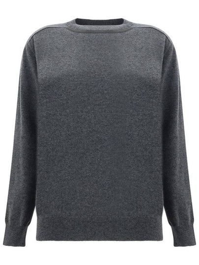 Round Neck Knit Top Grey - BRUNELLO CUCINELLI - BALAAN 2