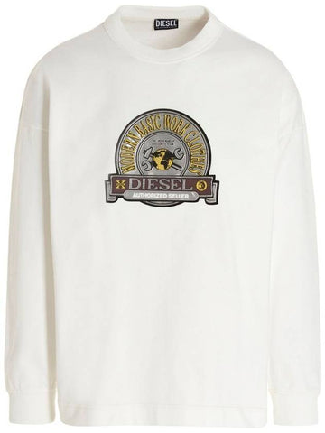 Logo Patch Sweatshirt White - DIESEL - BALAAN 1