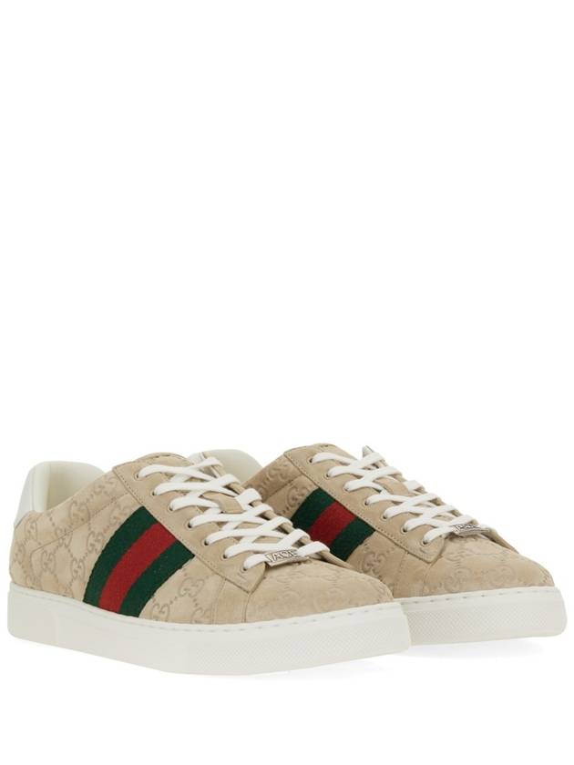 Web Ace GG Supreme Low Top Sneakers Beige Ebony - GUCCI - BALAAN 4