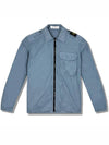 Men's Naslan Pocket Shirt Collar Zip-Up Jacket Blue - STONE ISLAND - BALAAN 2