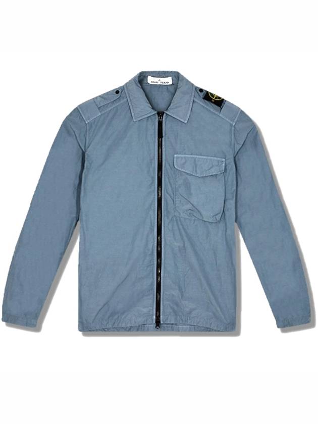 Men's Naslan Pocket Shirt Collar Zip-Up Jacket Blue - STONE ISLAND - BALAAN 2