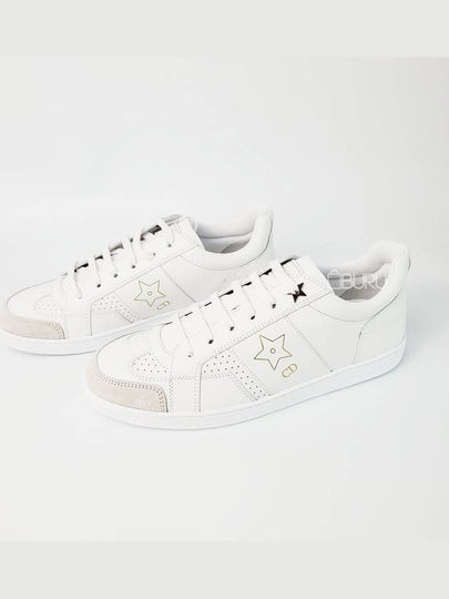 Star Suede Leather Low Top Sneakers White - DIOR - BALAAN 2