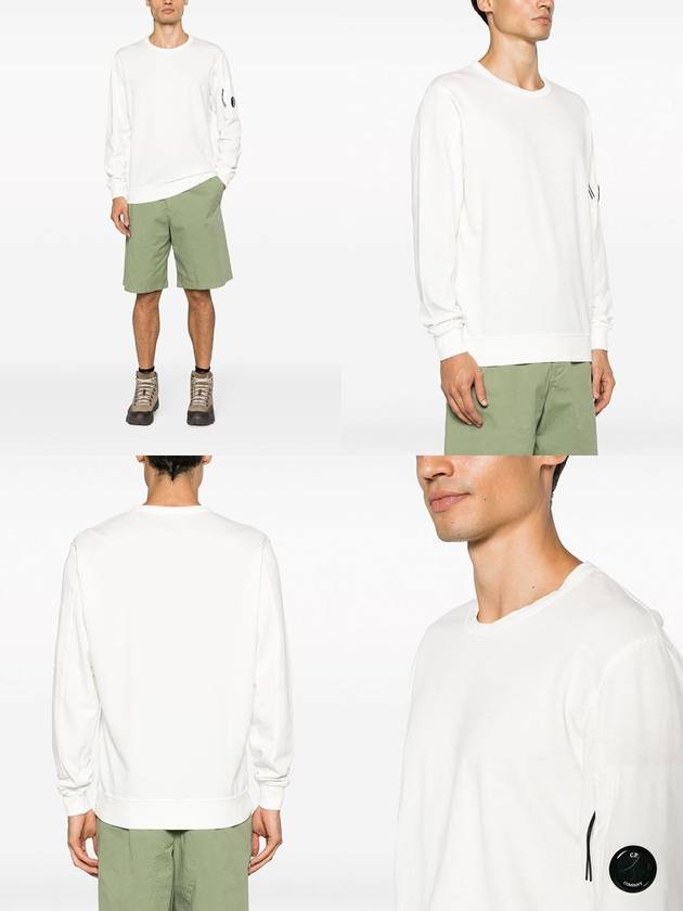 Light Fleece Sweatshirt White - CP COMPANY - BALAAN 3