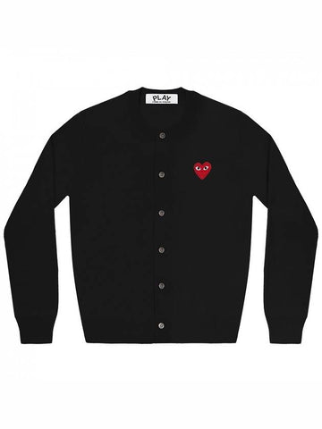 Basic Heart Women s Cardigan Black Red - COMME DES GARCONS - BALAAN 1