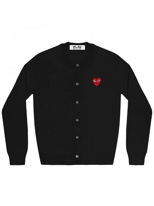 Basic Heart Women s Cardigan Black Red - COMME DES GARCONS - BALAAN 1