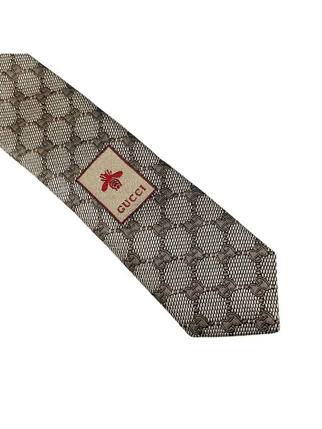 Monogram GG Logo Silk Tie Beige - GUCCI - BALAAN 9