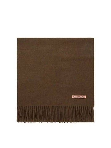 Studios Wool Fringe Scarf Dark Rust Melange - ACNE STUDIOS - BALAAN.