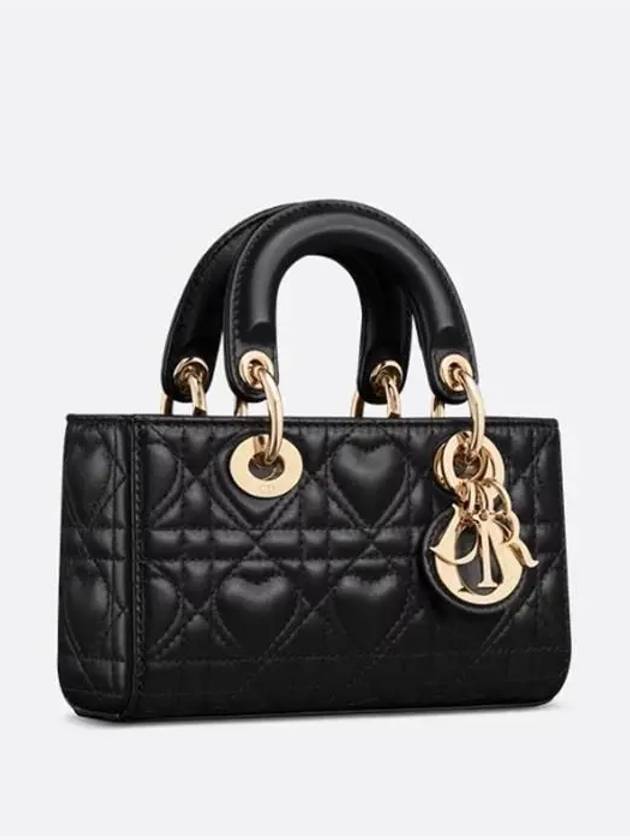 Lady D Joy Micro Cannage Sheep Leather Tote Bag Black - DIOR - BALAAN 3