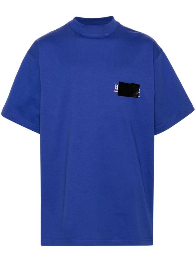 Men s Gaffer Logo Oversized Short Sleeve T Shirt 712398TNVG1 Blue BPG - BALENCIAGA - BALAAN 1