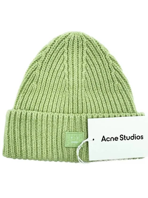 Kids Mini Face Knit Beanie Green - ACNE STUDIOS - BALAAN 4