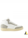 SL 08 Suede High Top Sneakers Optical White - SAINT LAURENT - BALAAN 2