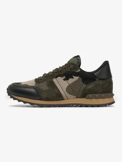 Camouflage Pattern Rockrunner Low-Top Sneakers Green - VALENTINO - BALAAN 2