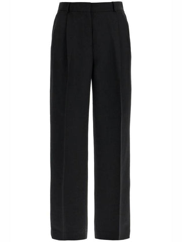 tailored high-waisted wide-leg pants black sustainable materials - TOTEME - BALAAN 1