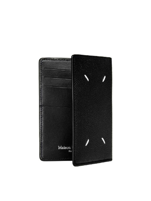 Stitched Bi-Fold Leather Card Wallet Black - MAISON MARGIELA - BALAAN 4