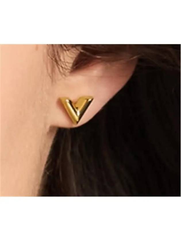 Essential V Stud Earrings Gold - LOUIS VUITTON - BALAAN 4