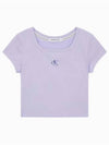 JEANS Women s Lilac Cooling Logo Baby T Shirt J223905 VFR - CALVIN KLEIN - BALAAN 2