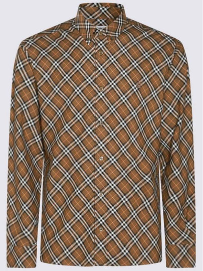 B Shield Embroidered Check Cotton Long Sleeve Shirt Oxide - BURBERRY - BALAAN 2