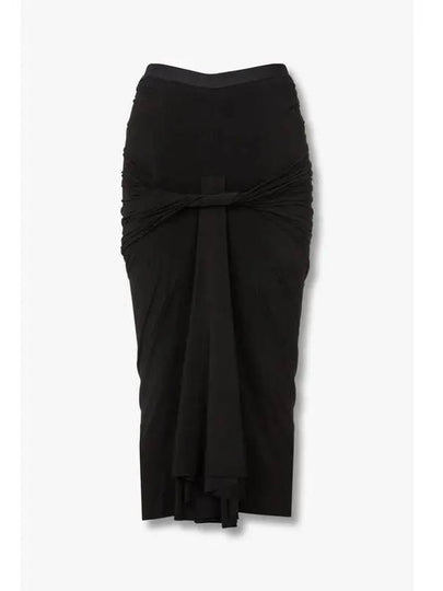 WOMEN Draped Twist Skirt Black - RICK OWENS - BALAAN 1