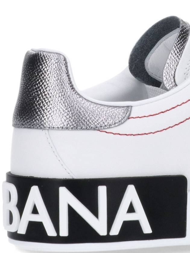 Portofino Silver Tab Low Top Sneakers White - DOLCE&GABBANA - BALAAN 7