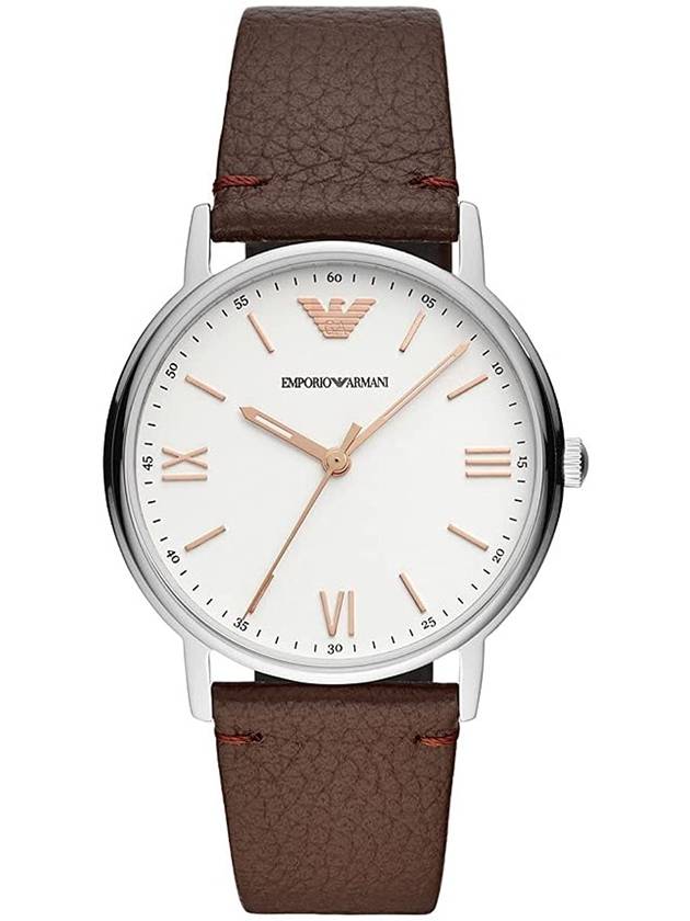 Mate Quartz Leather Watch Brown - EMPORIO ARMANI - BALAAN.