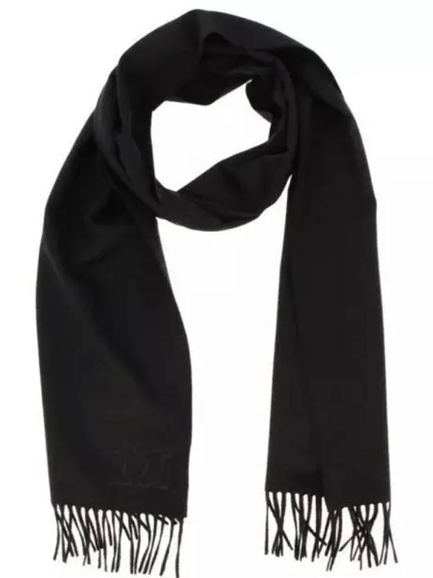 Wsdalia Embroidered Logo Cashmere Scarf Black - MAX MARA - BALAAN 2