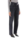 Women's Broken Waistband Straight Jeans Black - AGOLDE - BALAAN 3