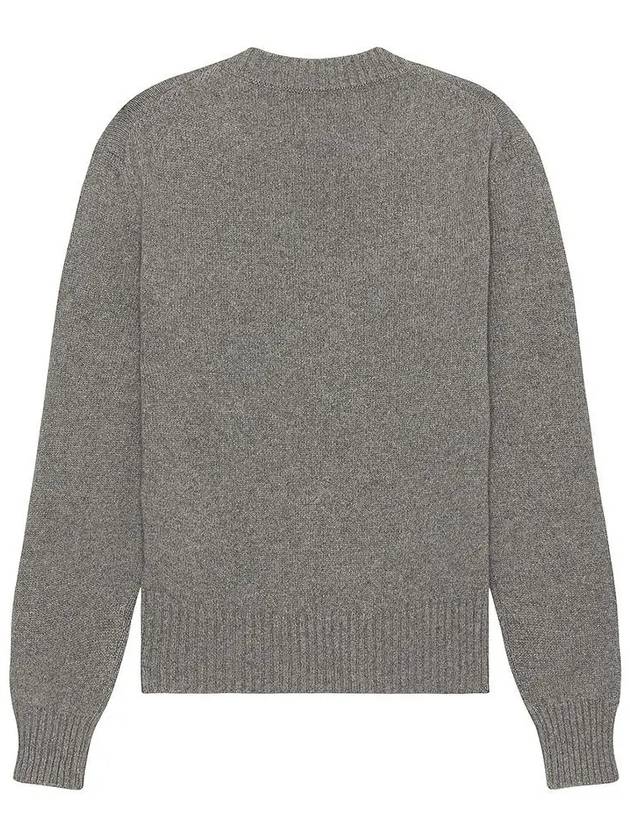 Men's Cashmere Blend Crew Neck Knit Top Grey - AMI - BALAAN 3