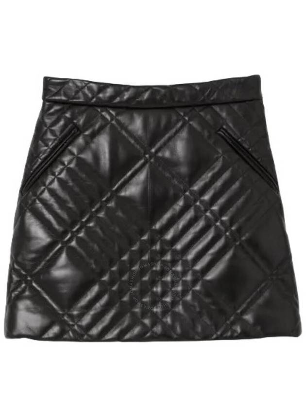 Burberry Black Casia Quilted Leather Mini Skirt, Brand Size 6 (US Size 4) - BURBERRY - BALAAN 1